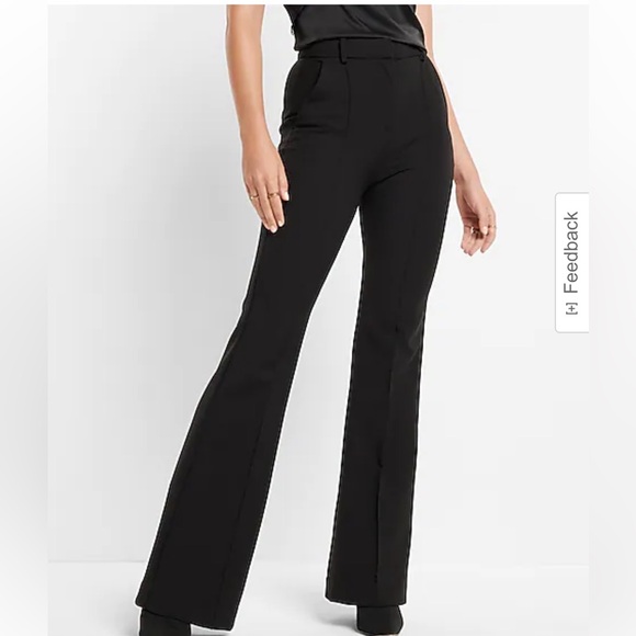 Express Pants - Express Super High Waisted Front Seam Flare Trouser Pants Size 2 Long